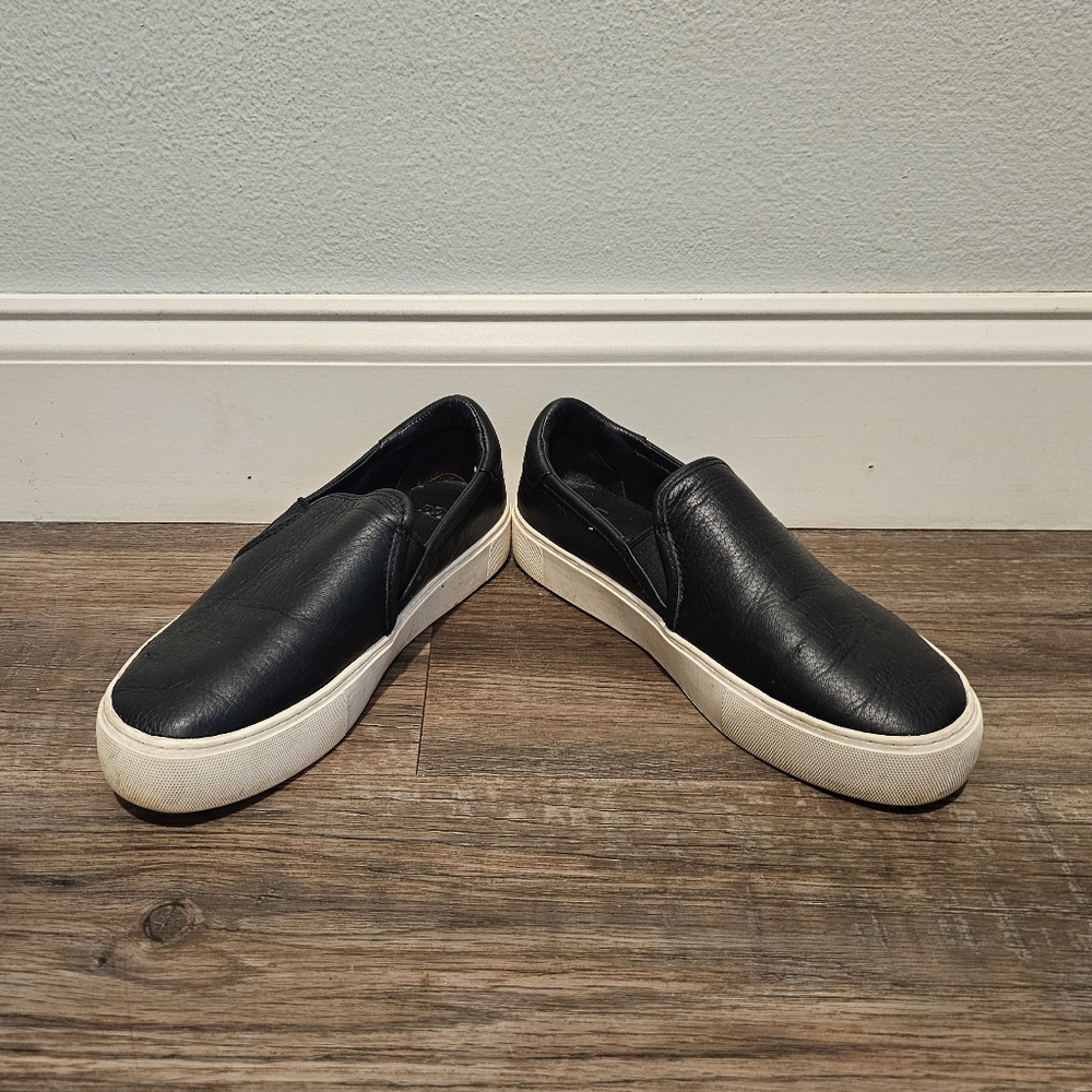 Ugg Black Slide On Leather Sneakers